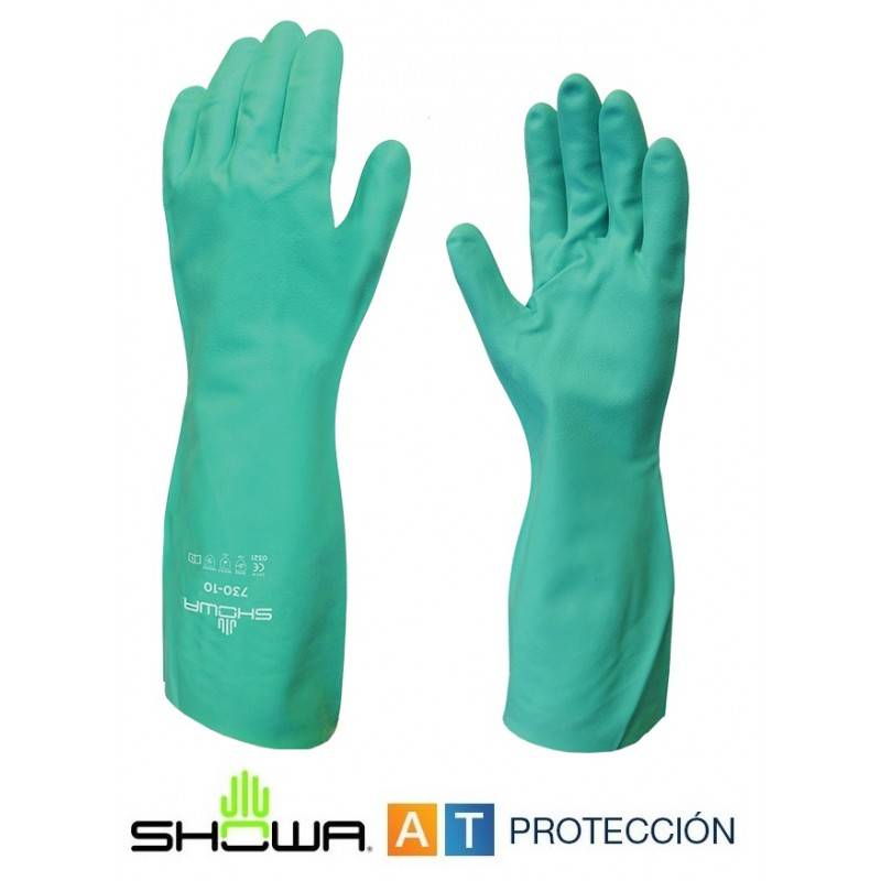 Guantes nitrilo flocado Showa 730