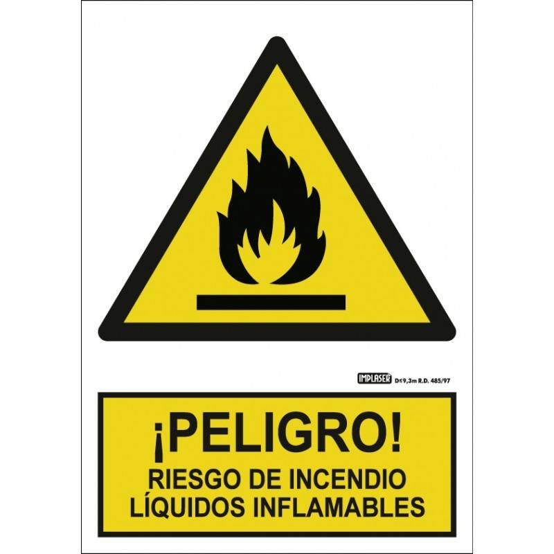 PELIGRO RIESGO DE INCENDIOS LIQUIDOS INFLAMABLES A4 Y A3