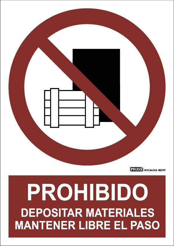 Cartel Prohibido el Paso. Aluminio - pegatinasystickers