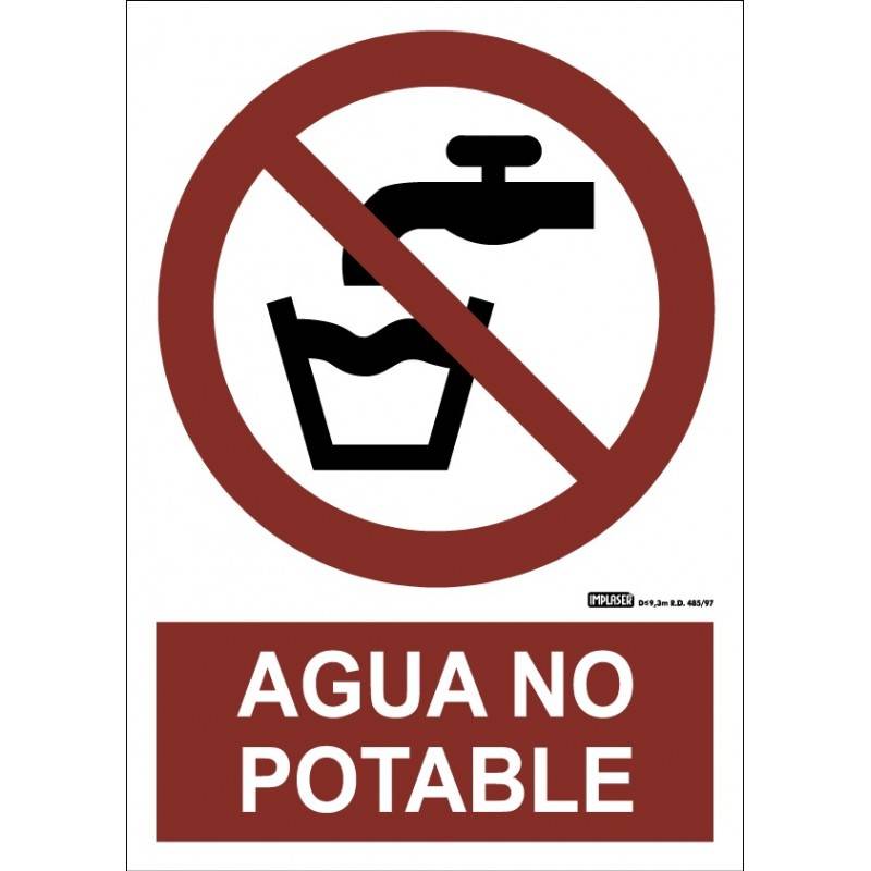 AGUA NO POTABLE PROHIBIDO BEBER A4 Y A3