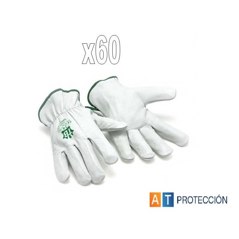 Pack 60 pares Guantes conductor piel blancos