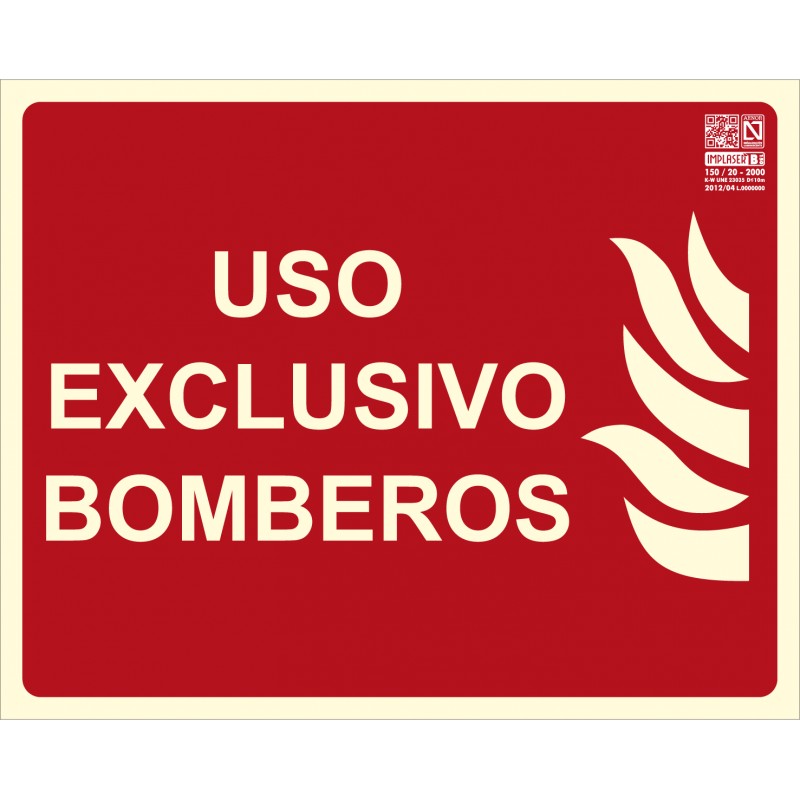 SEÑAL USO EXCLUSIVO BOMBEROS  A4