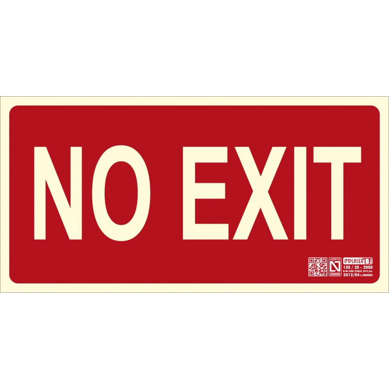 SEÑAL NO EXIT  15X30 MM