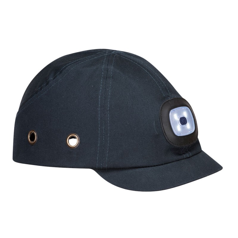 Gorra anti-golpes con LED recargable por USB