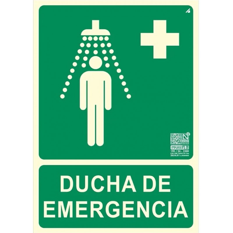 SEÑAL DUCHA DE EMERGENCIA 22.4 x 30 cm