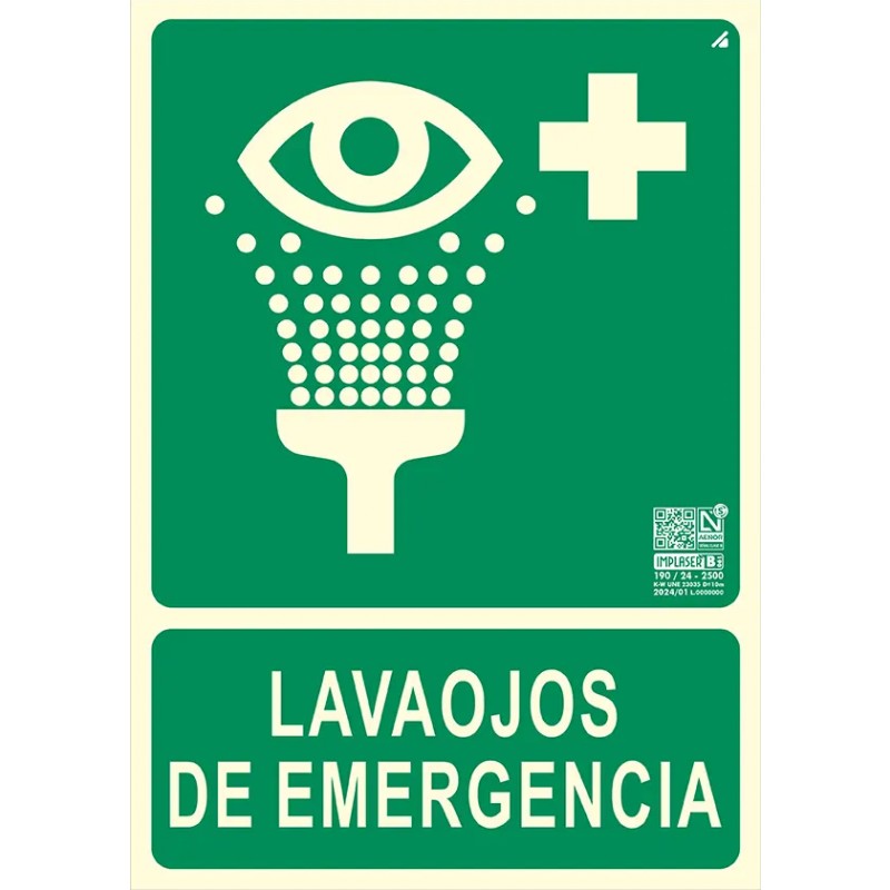 SEÑAL LAVAOJOS DE EMERGENCIA 22.4 x 30 cm