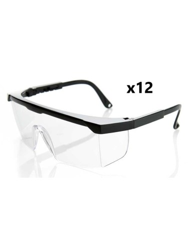 Pack 12 Gafas de Seguridad SPACER-ONE, gafa universal ocular claro, 1F